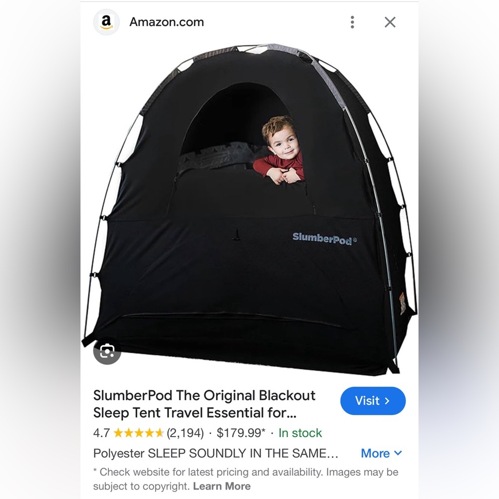 Slumberpod blackout sleep tent for newborns/infants/toddlers